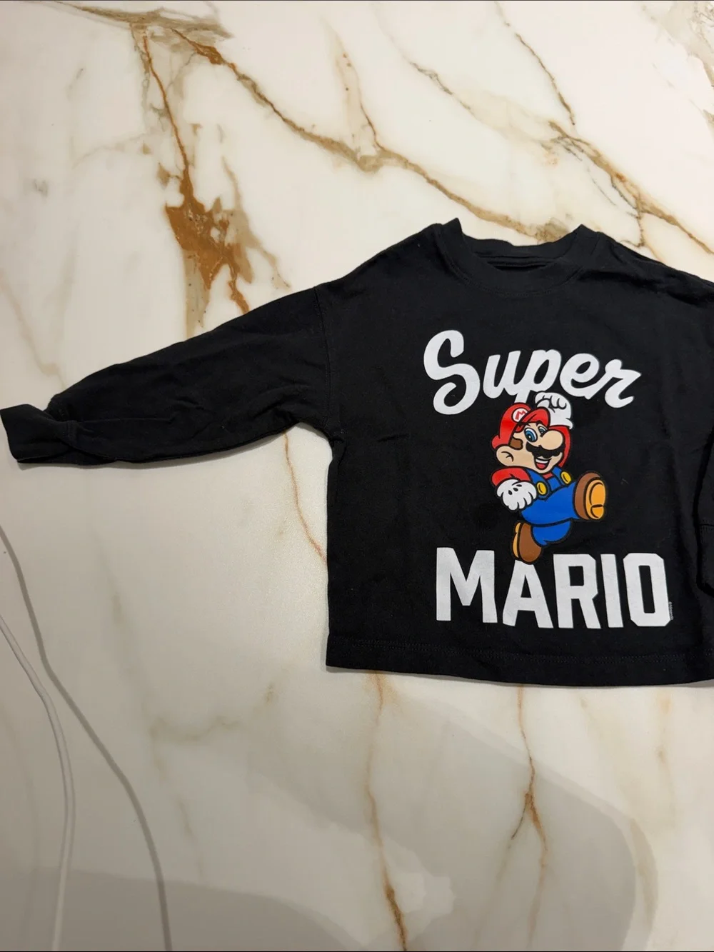 GAP Black Super Mario Graphic Long Sleeve Tee 2T